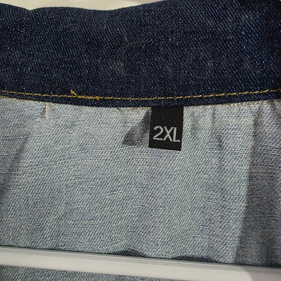 Light Wash Denim Jacket with Dark Trim - Picture 2 of 5